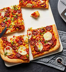 Pizza poivron chèvre et chorizo