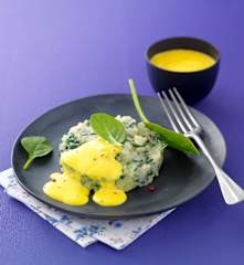 Spinat-Risotto mit Safrancreme