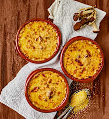 Terrine di polenta gratinata con salsa ai funghi