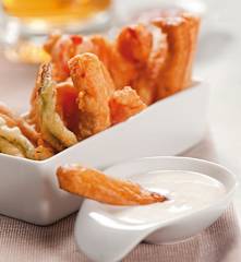 Krewetki i warzywa w tempurze