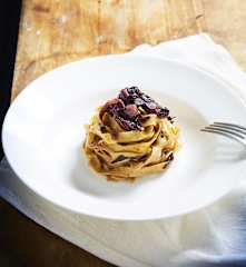 Pasta radicchio e pancetta