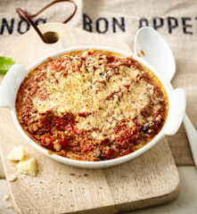 Gratin de poivron à la bolognaise