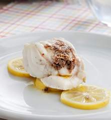 Rape al limón con anchoas