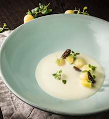 Erdäpfelsuppe | Morcheln | Lauch