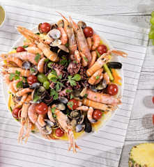 Catalana di pesce e verdure