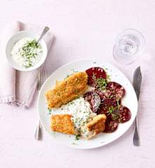 Panierter Fisch mit Remoulade