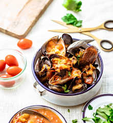 Mexilhões com molho picante