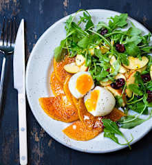 Butternut à la cannelle, œuf mollet