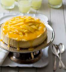 Steamed white chocolate cheesecake