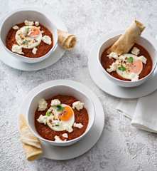 Spicy eggs with tomato sauce