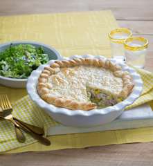 Chicken, leek and corn pie