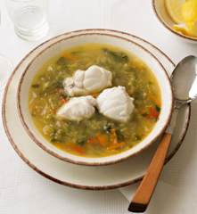 Sopa juliana con rape