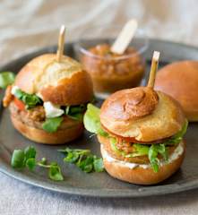 Sliders with Walnut or Sweet Potato Patties