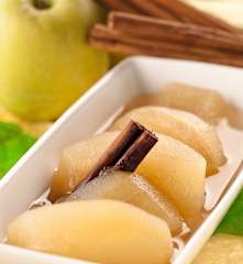 Manzanas en almíbar de moscatel