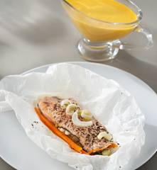 Filetes de trucha en papillote