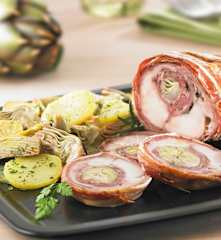 Coniglio ripieno ai carciofi