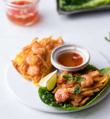 Beignets de crevettes et de patates douces