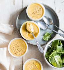 Menu veggie - Flans vapeur à la butternut et à la vanille