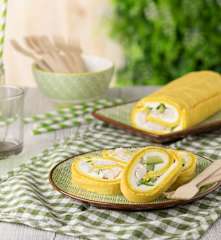 Girelle alla curcuma con zucchine e gamberetti