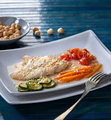 Rombo pomodoro e nocciole