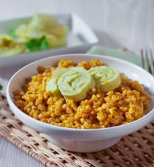 Farro alle carote con frittata