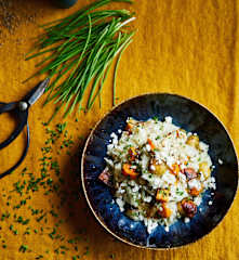 Risoto de batata-doce assada e castanhas