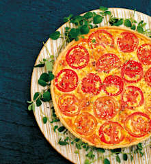 Quiche de presunto e tomate