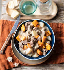 Ragoût d'agneau aux carottes et navets