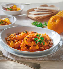 Gamberoni zafferano e arancia