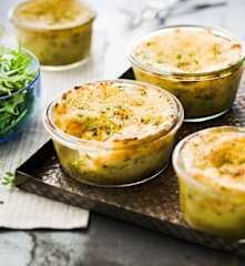 Parmentier de poisson et chou vert