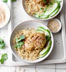 Mariniertes Hähnchen mit Erdnusssauce