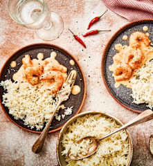 Wok de crevettes