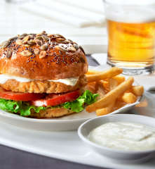Chicken Burger with Yoghurt Sauce