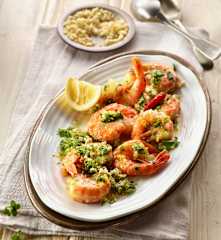 Riesengarnelen in Cognac