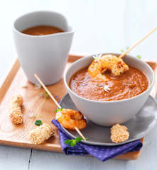 Gaspacho tomate-gambas