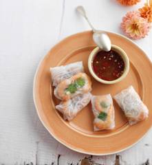 Spring rolls com molho picante