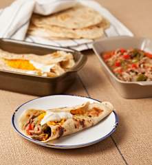 Tortillas de blé et veau épicé