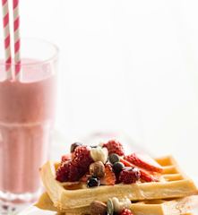 Batido de framboesa, lima e aveia