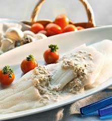 Pescado con salsa de champiñones