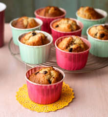 Banan- og chokolademuffins