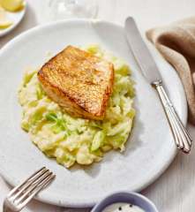 Porree-Kartoffelstampf mit Zander