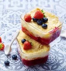 Lasagnes compote de pommes et fruits rouges