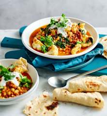 Loaded chickpea masala with spelt chapatis (Diabetes)