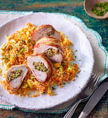 Petto di pollo ripieno all'avocado con riso basmati