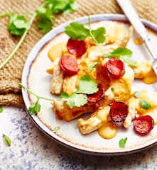 Blancs de poulet sauce chorizo