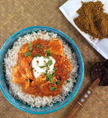 Kurczak garam masala z ryżem