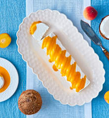 Mattonella al cocco con coulis di pesche (senza lattosio)