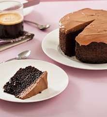 Pastel vegano de chocolate y café