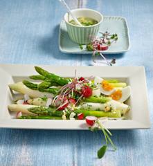 Asperges à la vinaigrette aux œufs