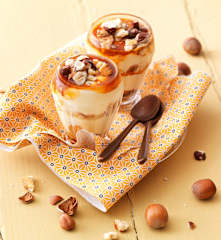 Tiramisu noisettes, caramel et biscuits petit-beurre